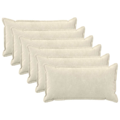 Cushion Cover 6 pcs HOUTEN Cream 40 x 80 cm Microfiber Fleece
