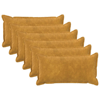 Cushion Cover 6 pcs HOUTEN Yellow 40 x 80 cm Microfiber Fleece