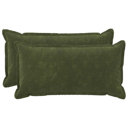 Cushion Cover 2 pcs HOUTEN Green 40 x 80 cm Microfiber Fleece