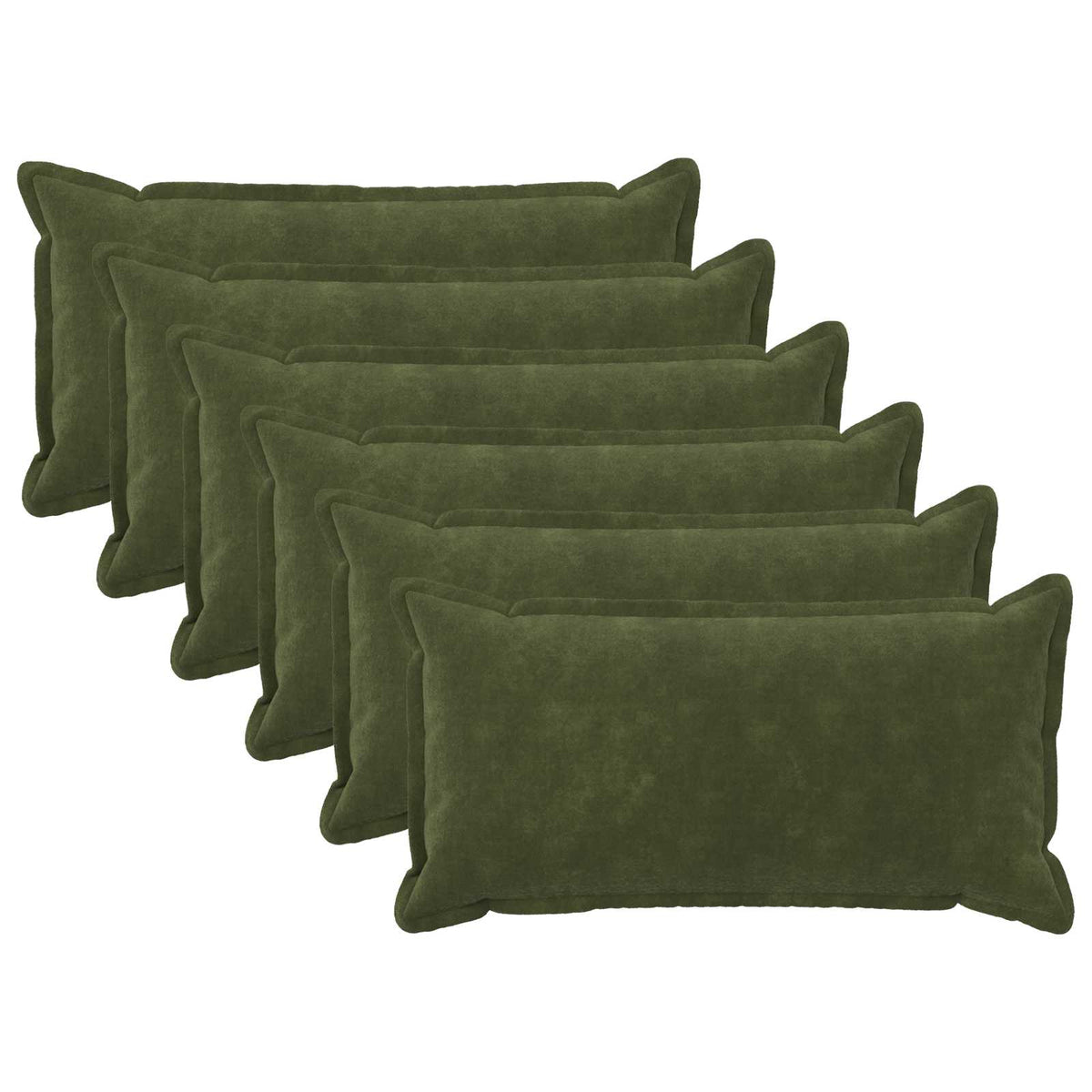 Cushion Cover 6 pcs HOUTEN Green 40 x 80 cm Microfiber Fleece