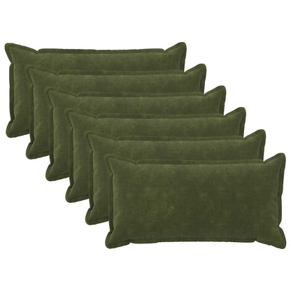 Cushion Cover 6 pcs HOUTEN Green 40 x 80 cm Microfiber Fleece