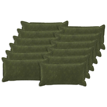 Cushion Cover 12 pcs HOUTEN Green 40 x 80 cm Microfiber Fleece