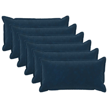 Cushion Cover 6 pcs HOUTEN Blue 40 x 80 cm Microfiber Fleece