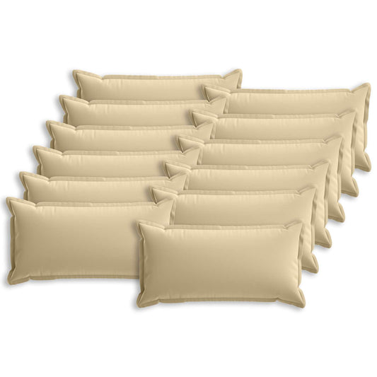 Cushion Cover 12 pcs HOUTEN Beige 40 x 80 cm Polyester