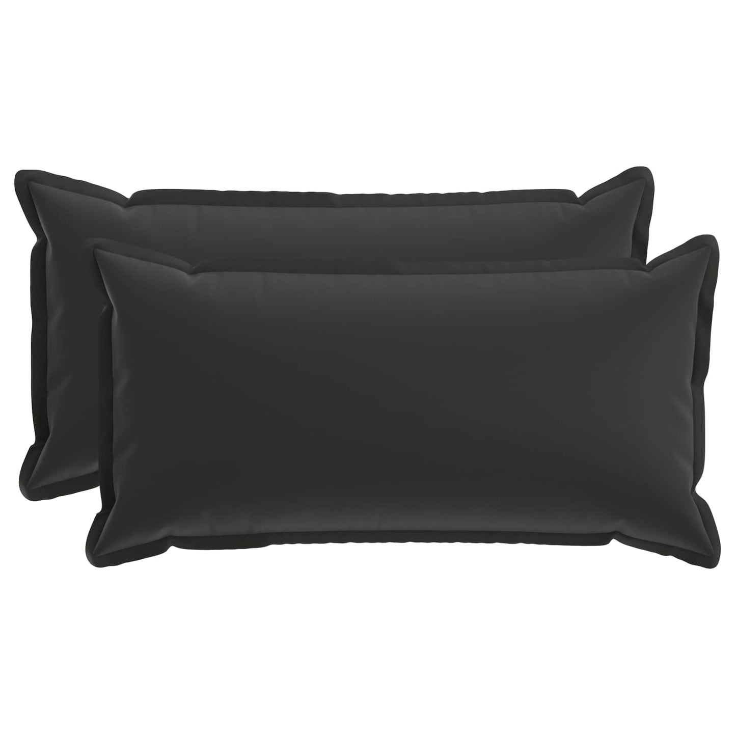 Cushion Cover 2 pcs HOUTEN Black 40 x 80 cm Polyester