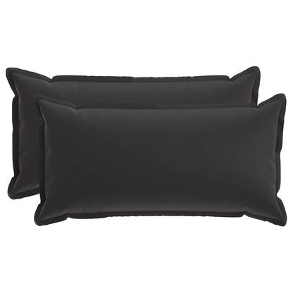 Cushion Cover 2 pcs HOUTEN Black 40 x 80 cm Polyester