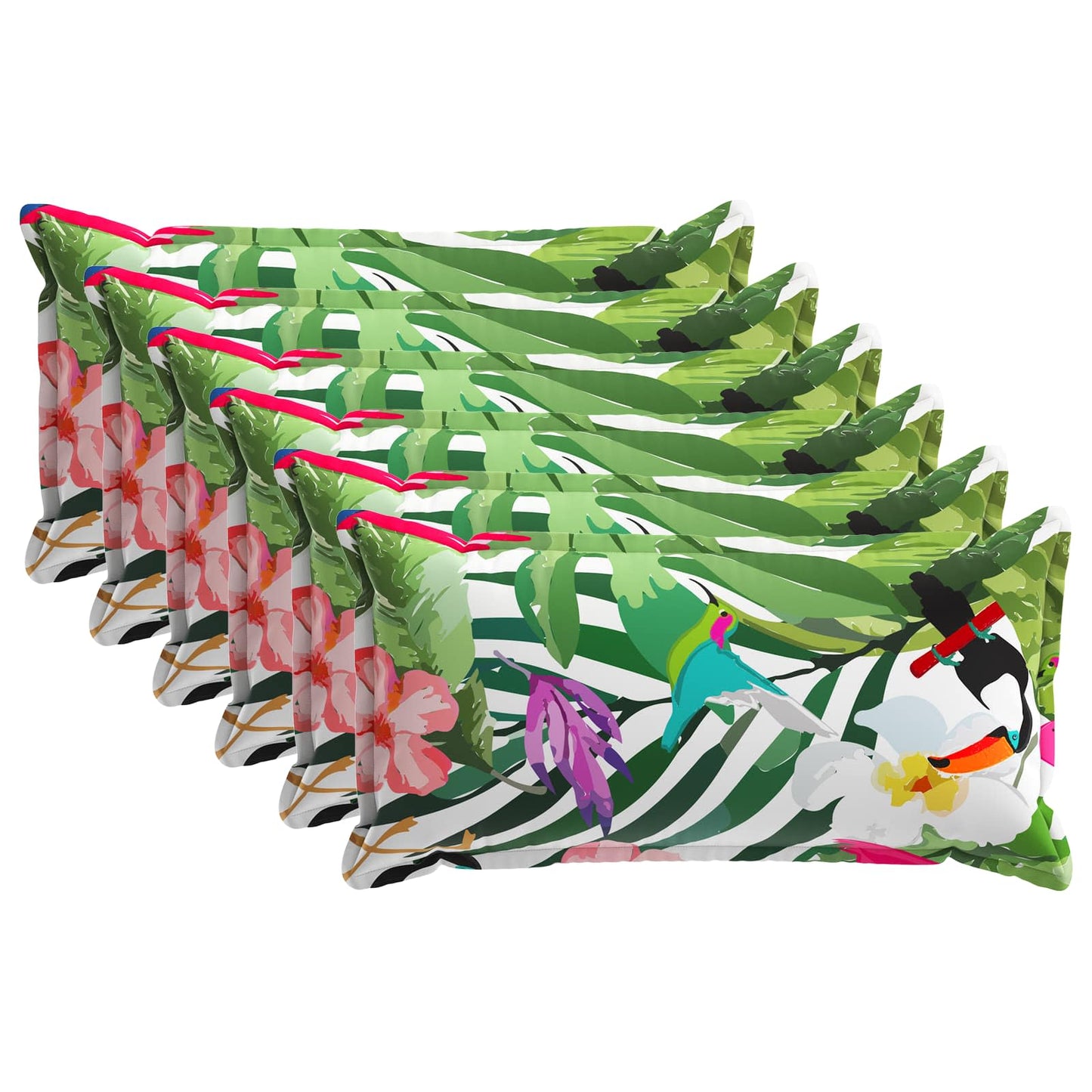 Cushion Cover 6 pcs HOUTEN Black 40 x 80 cm Polyester