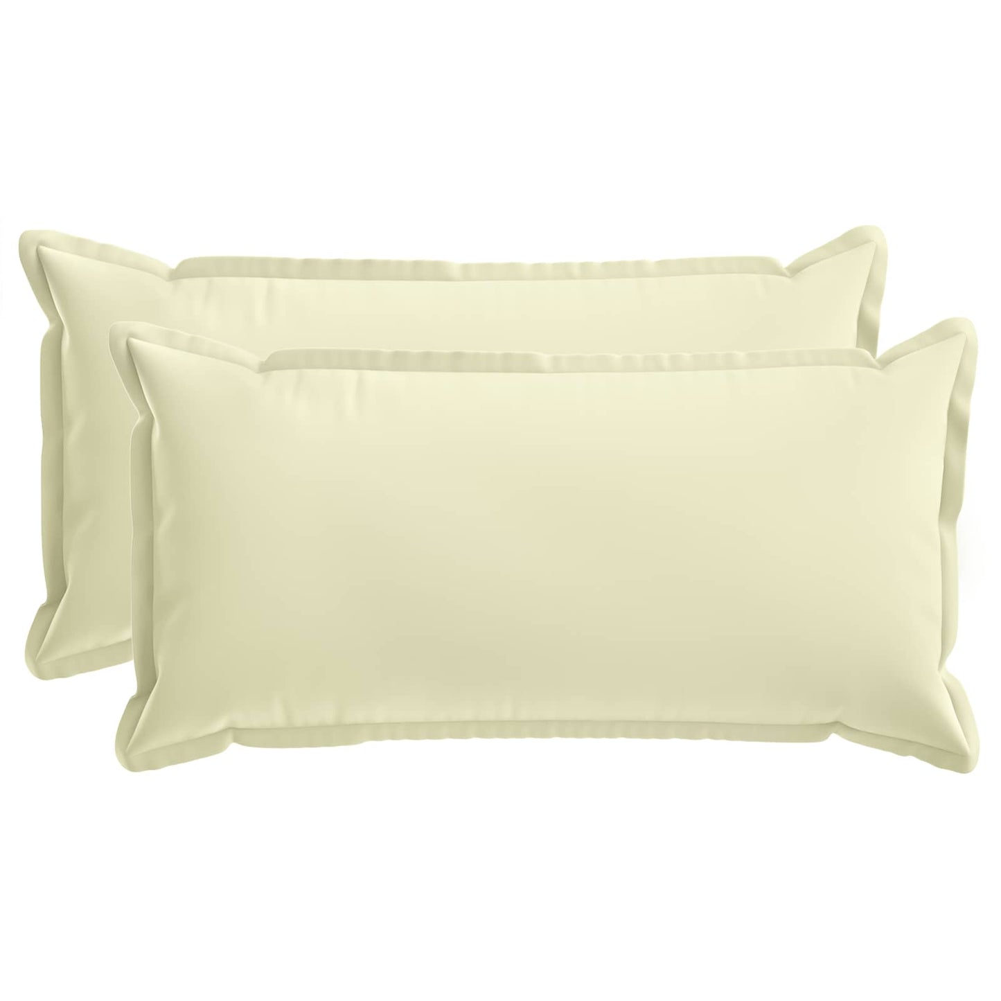 Cushion Cover 2 pcs HOUTEN Cream 40 x 80 cm Polyester