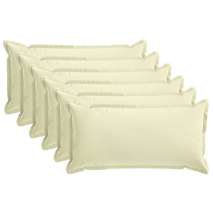 Cushion Cover 6 pcs HOUTEN Cream 40 x 80 cm Polyester