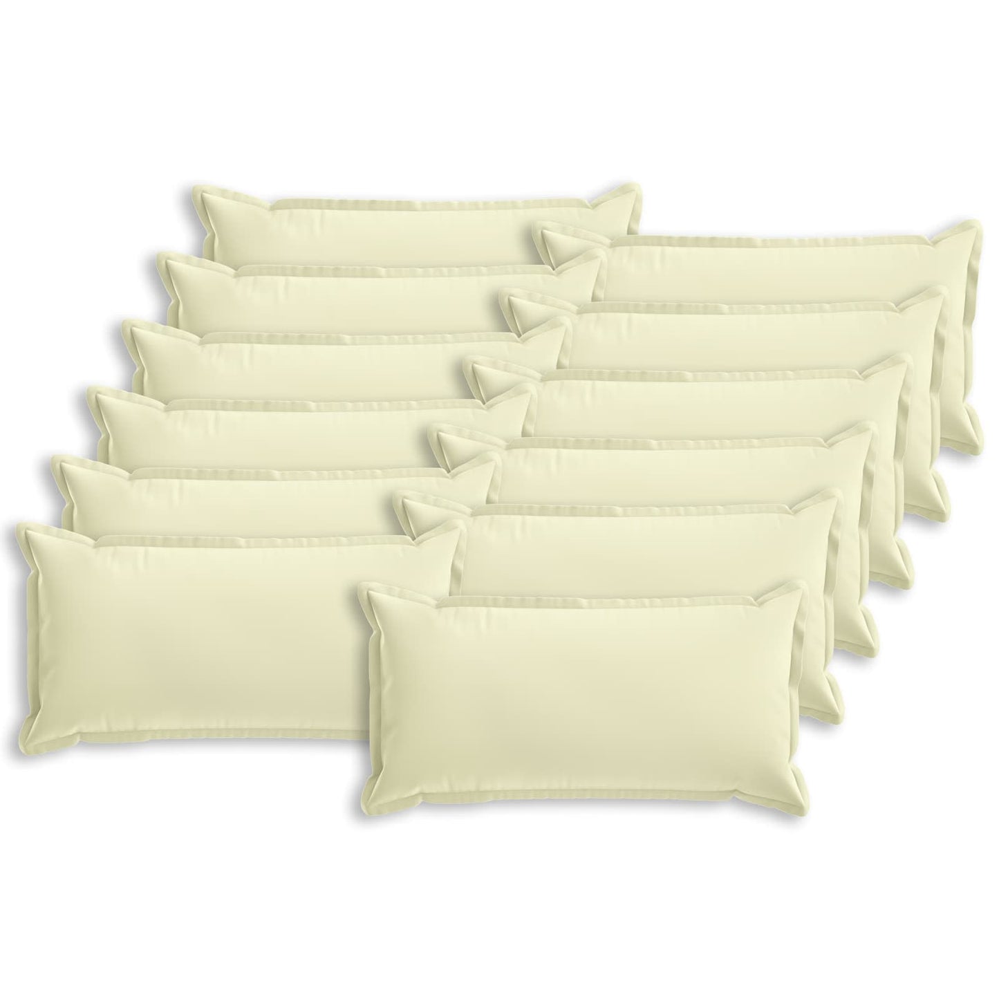 Cushion Cover 12 pcs HOUTEN Cream 40 x 80 cm Polyester