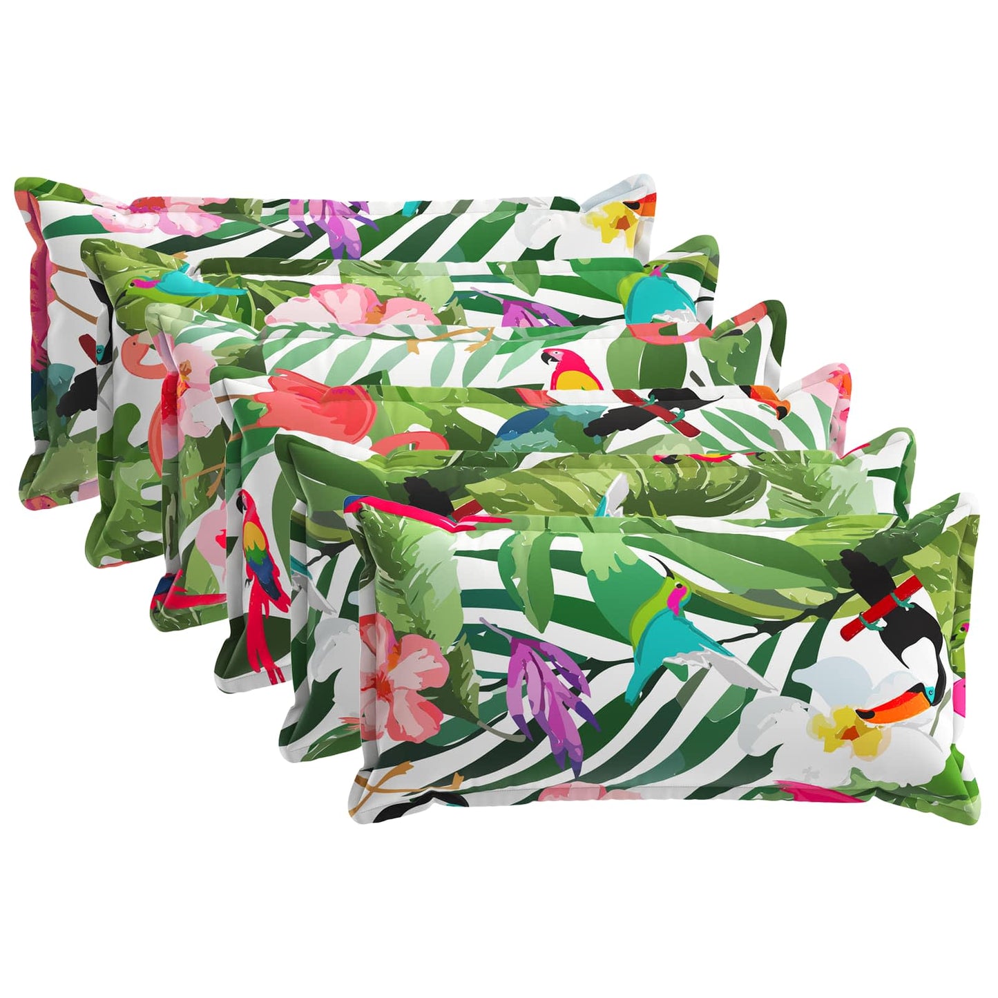 Cushion Cover 6 pcs HOUTEN Multicolour 40 x 80 cm Polyester