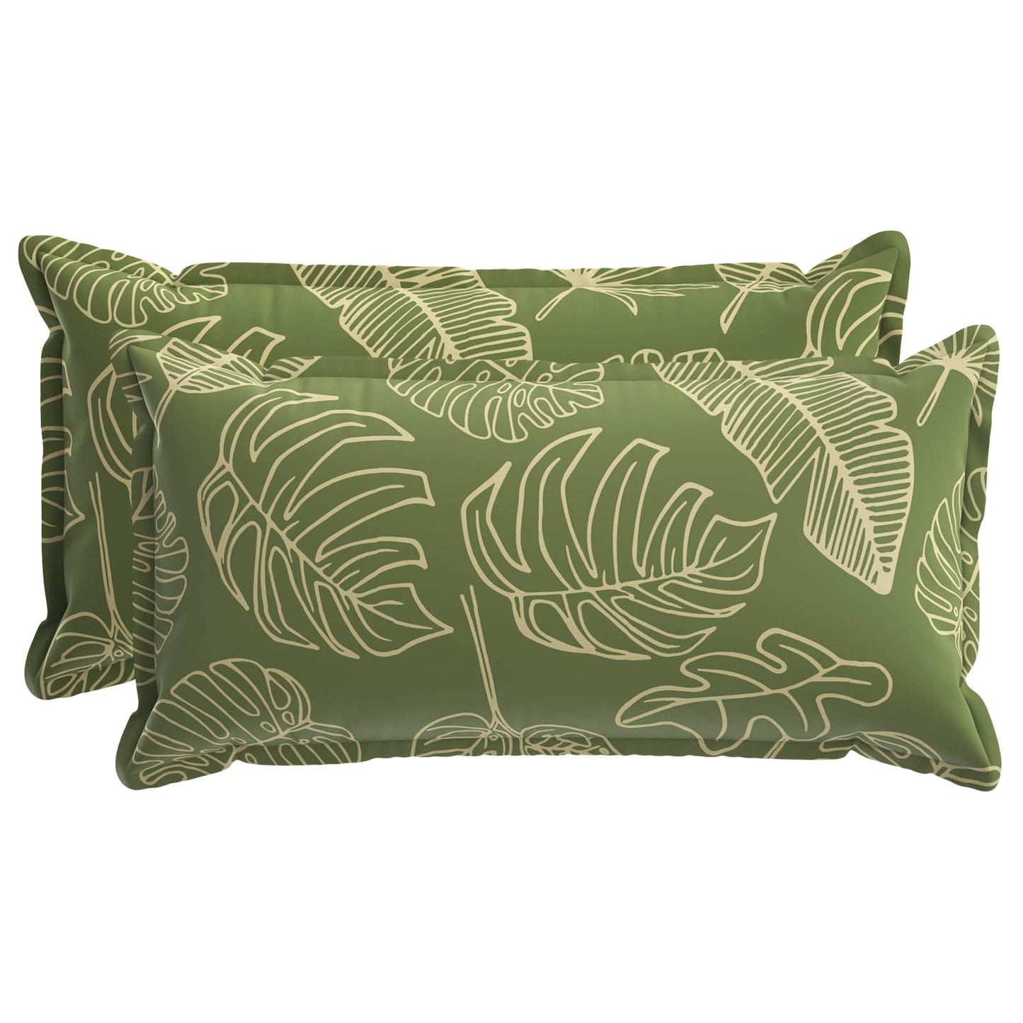 Cushion Cover 2 pcs HOUTEN Leaf Design 40 x 80 cm Polyester