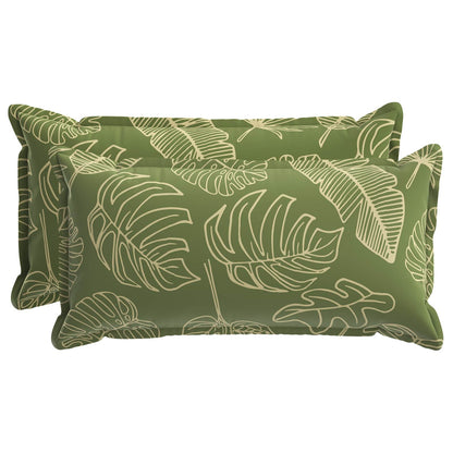 Cushion Cover 2 pcs HOUTEN Leaf Design 40 x 80 cm Polyester