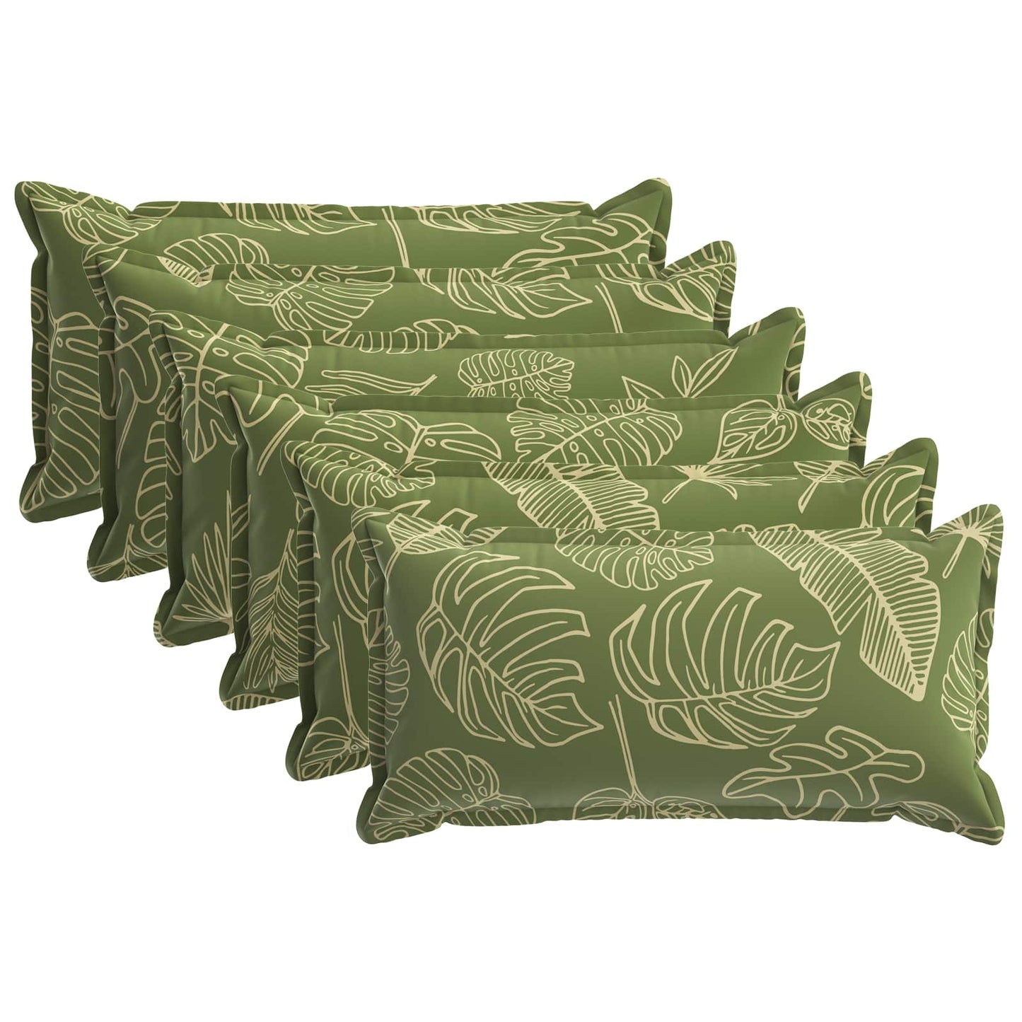 Cushion Cover 6 pcs HOUTEN Leaf Design 40 x 80 cm Polyester