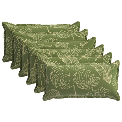 Cushion Cover 6 pcs HOUTEN Leaf Design 40 x 80 cm Polyester