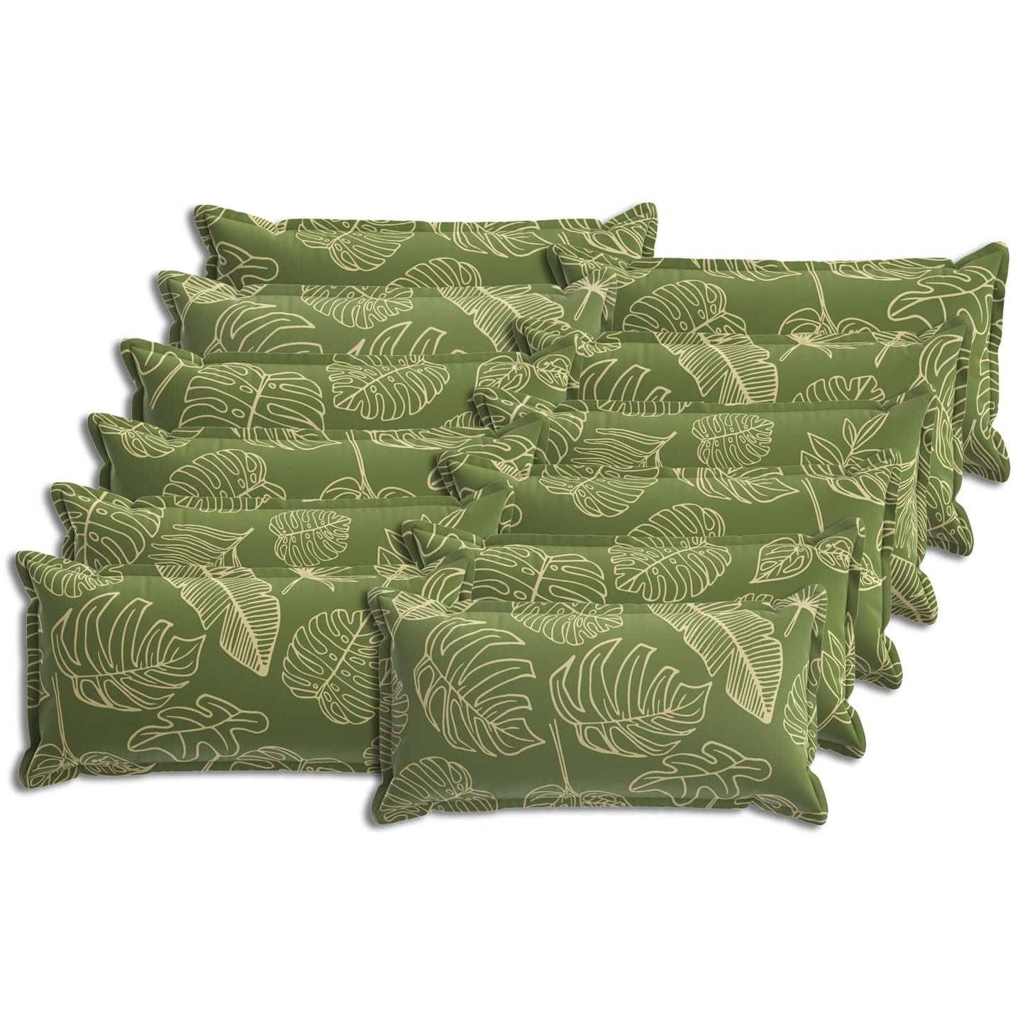 Cushion Cover 12 pcs HOUTEN Leaf Design 40 x 80 cm Polyester