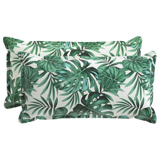 Cushion Cover 2 pcs HOUTEN Leaf Pattern 40 x 80 cm Polyester