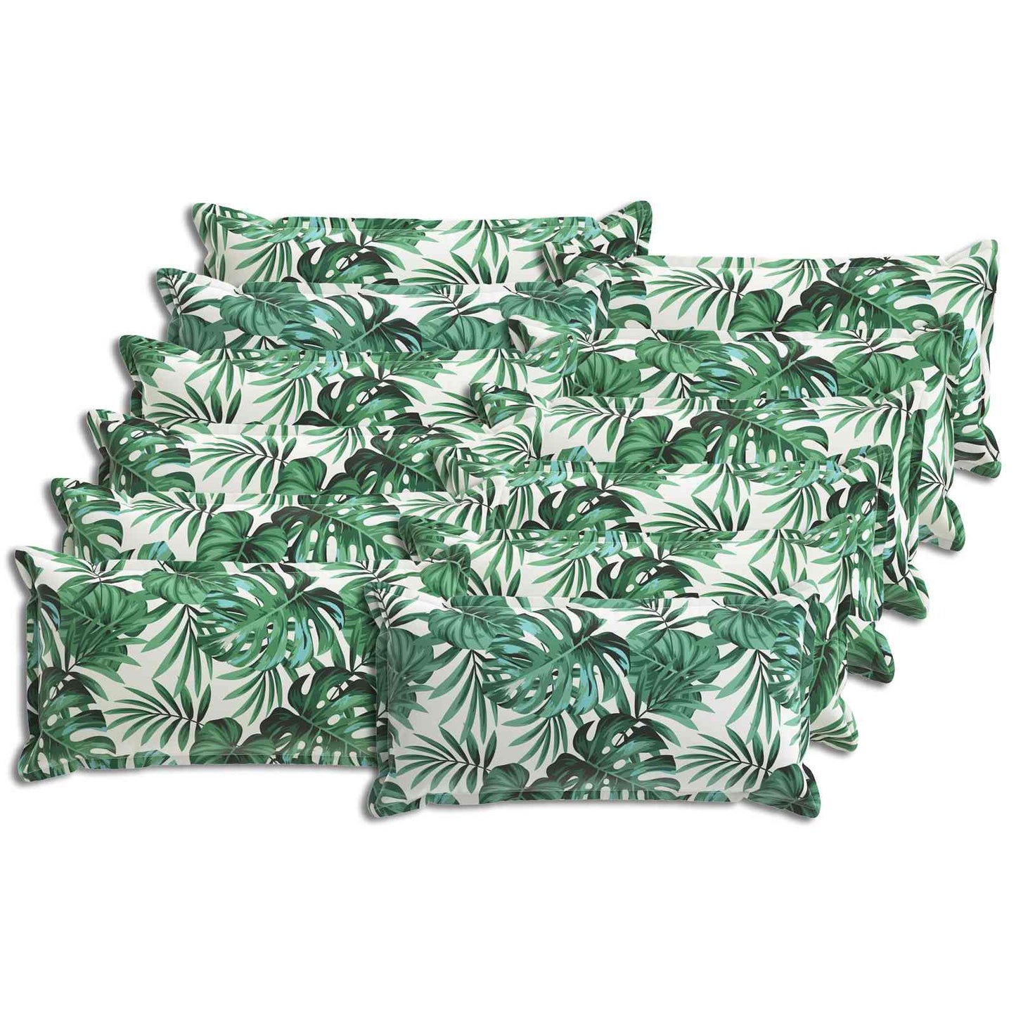 Cushion Cover 12 pcs HOUTEN Leaf Pattern 40 x 80 cm Polyester