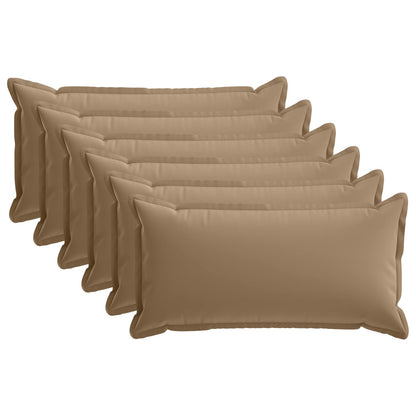 Cushion Cover 6 pcs HOUTEN Taupe 40 x 80 cm Polyester