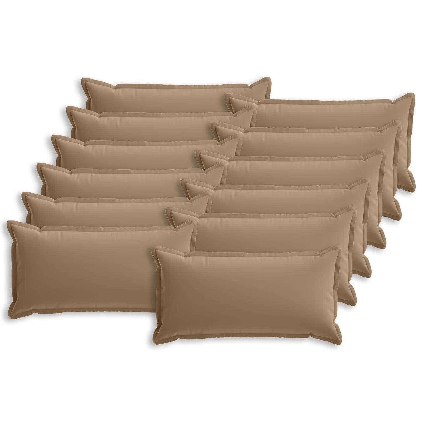 Cushion Cover 12 pcs HOUTEN Taupe 40 x 80 cm Polyester