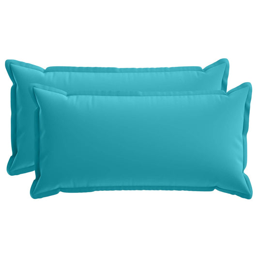 Cushion Cover 2 pcs HOUTEN Turquoise 40 x 80 cm Polyester