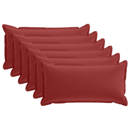 Cushion Cover 6 pcs HOUTEN Wine Red 40 x 80 cm Polyester