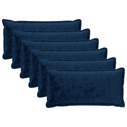 Cushion Cover 6 pcs HOUTEN Navy Blue 40 x 80 cm Flannel