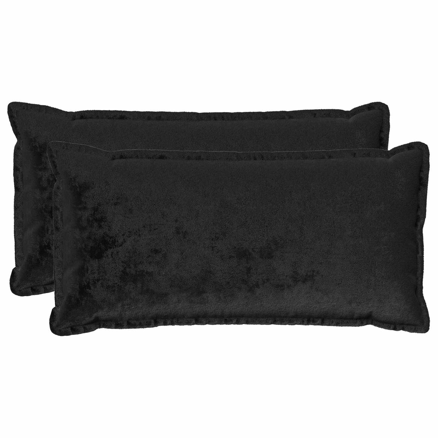 Cushion Cover 2 pcs HOUTEN Black 40 x 80 cm Flannel