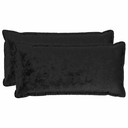 Cushion Cover 2 pcs HOUTEN Black 40 x 80 cm Flannel