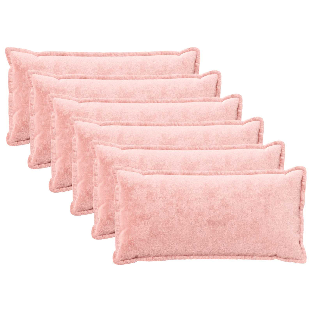 Cushion Cover 6 pcs HOUTEN Pink 40 x 80 cm Flannel