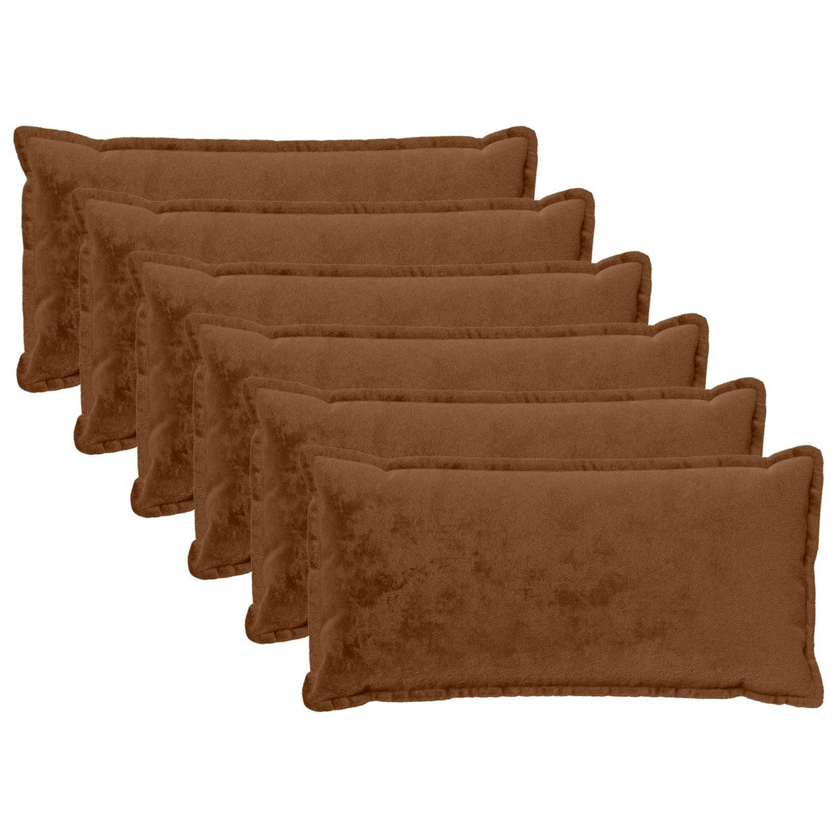 Cushion Cover 6 pcs HOUTEN Light Brown 40 x 80 cm Flannel