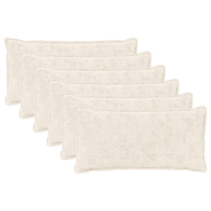 Cushion Cover 6 pcs HOUTEN White 40 x 80 cm Faux Rabbit Fur