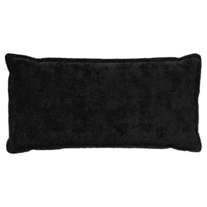 Cushion Cover 12 pcs HOUTEN Black 40 x 80 cm Faux Rabbit Fur