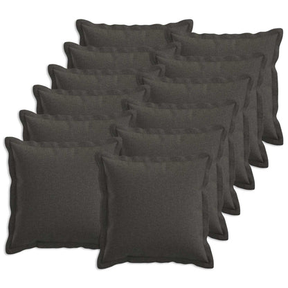 Cushion Cover 12 pcs HOUTEN Dark Grey 45 x 45 cm Faux Linen