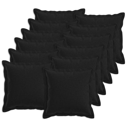 Cushion Cover 12 pcs HOUTEN Black 45 x 45 cm Faux Linen