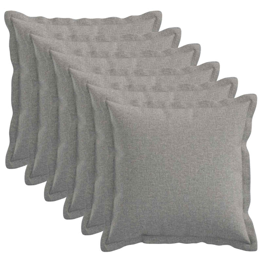 Cushion Cover 6 pcs HOUTEN Cloud Grey 45 x 45 cm Faux Linen