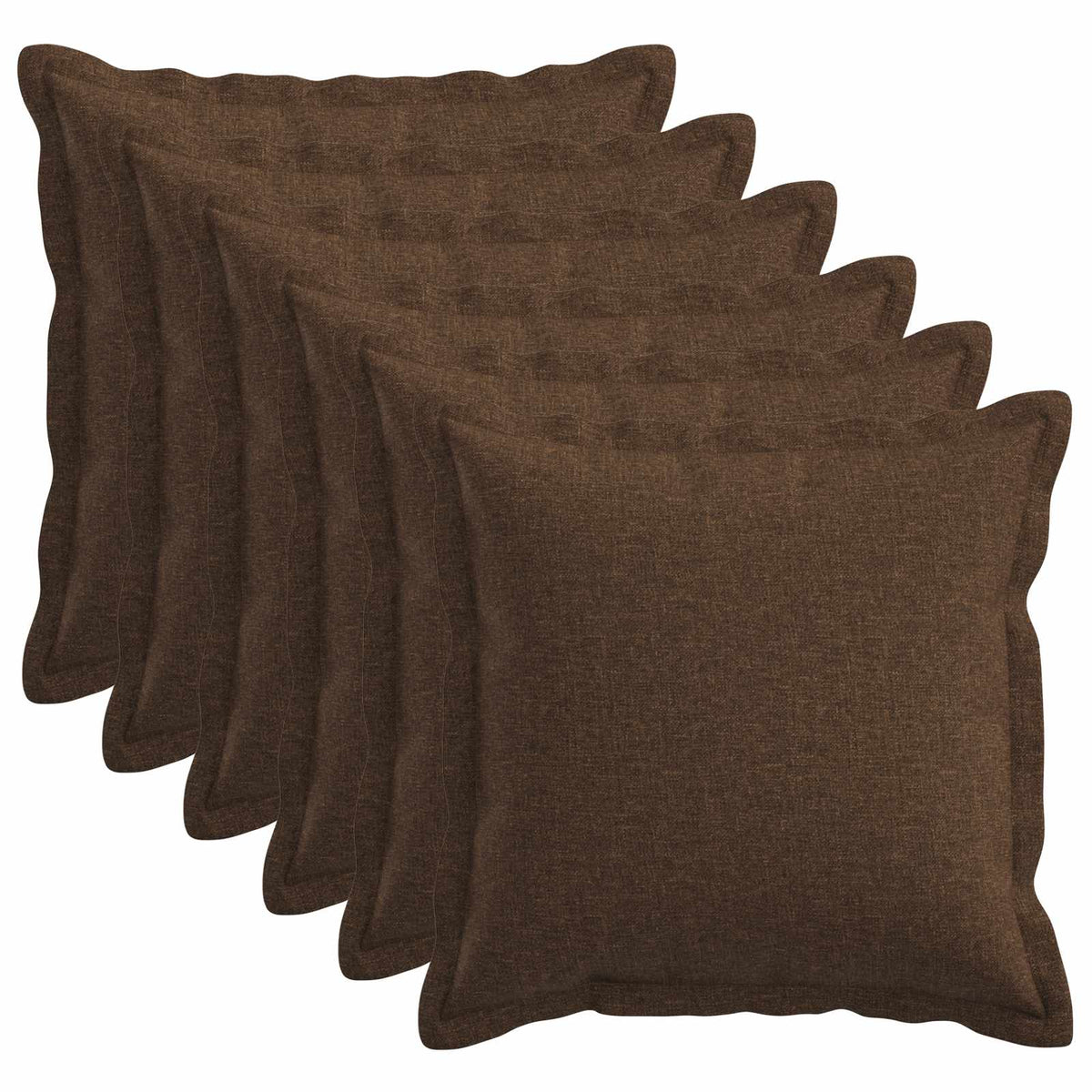 Cushion Cover 6 pcs HOUTEN Brown 45 x 45 cm Faux Linen