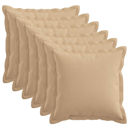 Cushion Cover 6 pcs HOUTEN Cream 45 x 45 cm Faux Linen