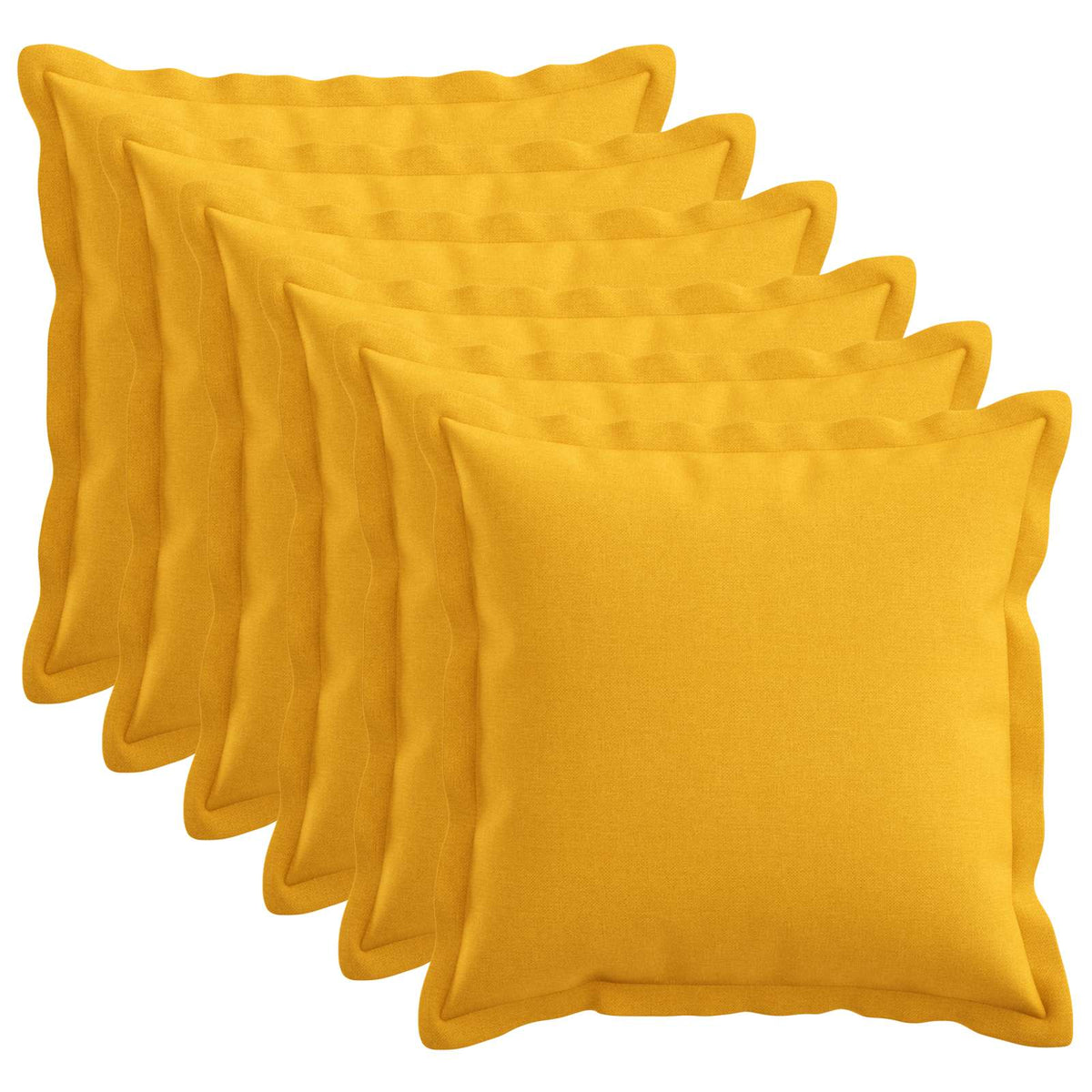 Cushion Cover 6 pcs HOUTEN Light Yellow 45 x 45 cm Faux Linen