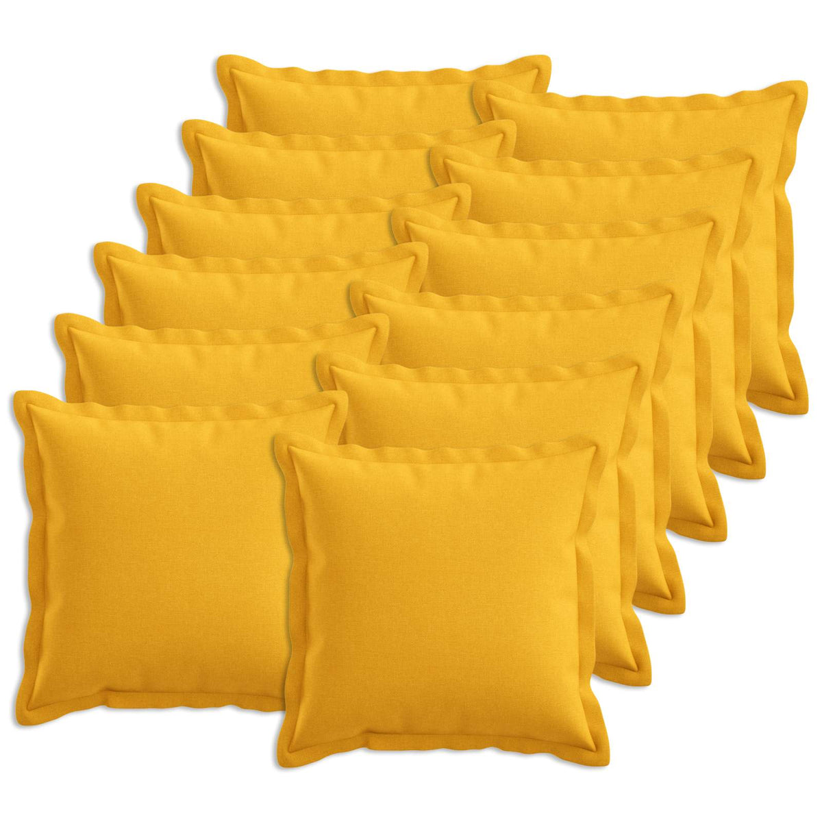 Cushion Cover 12 pcs HOUTEN Light Yellow 45 x 45 cm Faux Linen