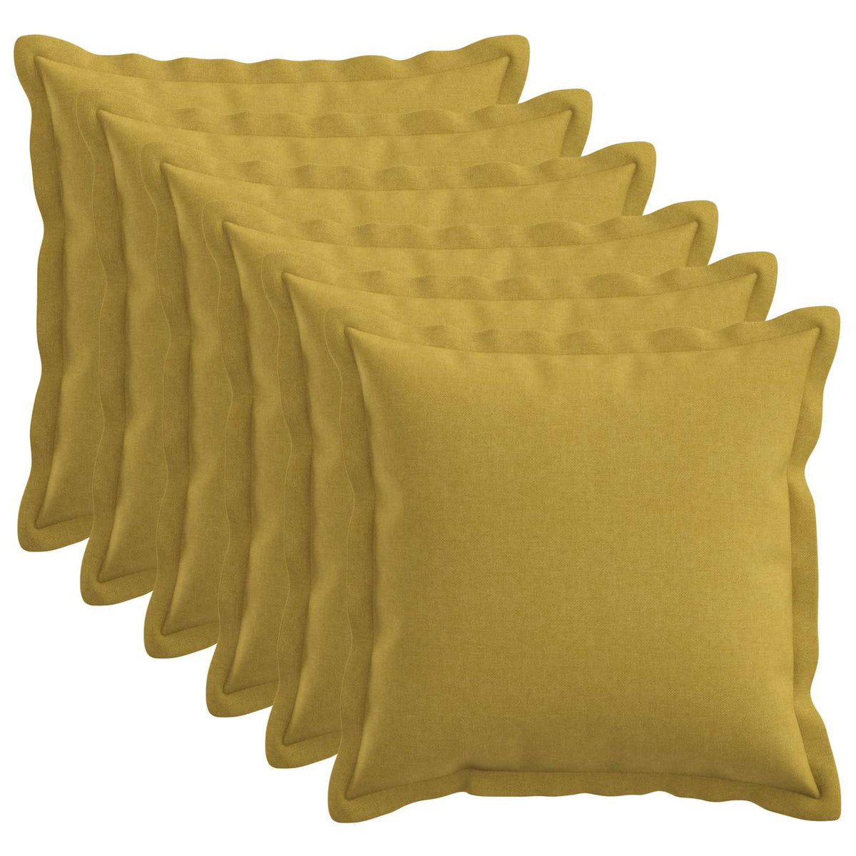 Cushion Cover 6 pcs HOUTEN Light Green 45 x 45 cm Faux Linen