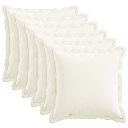 Cushion Cover 6 pcs HOUTEN White 45 x 45 cm Faux Linen