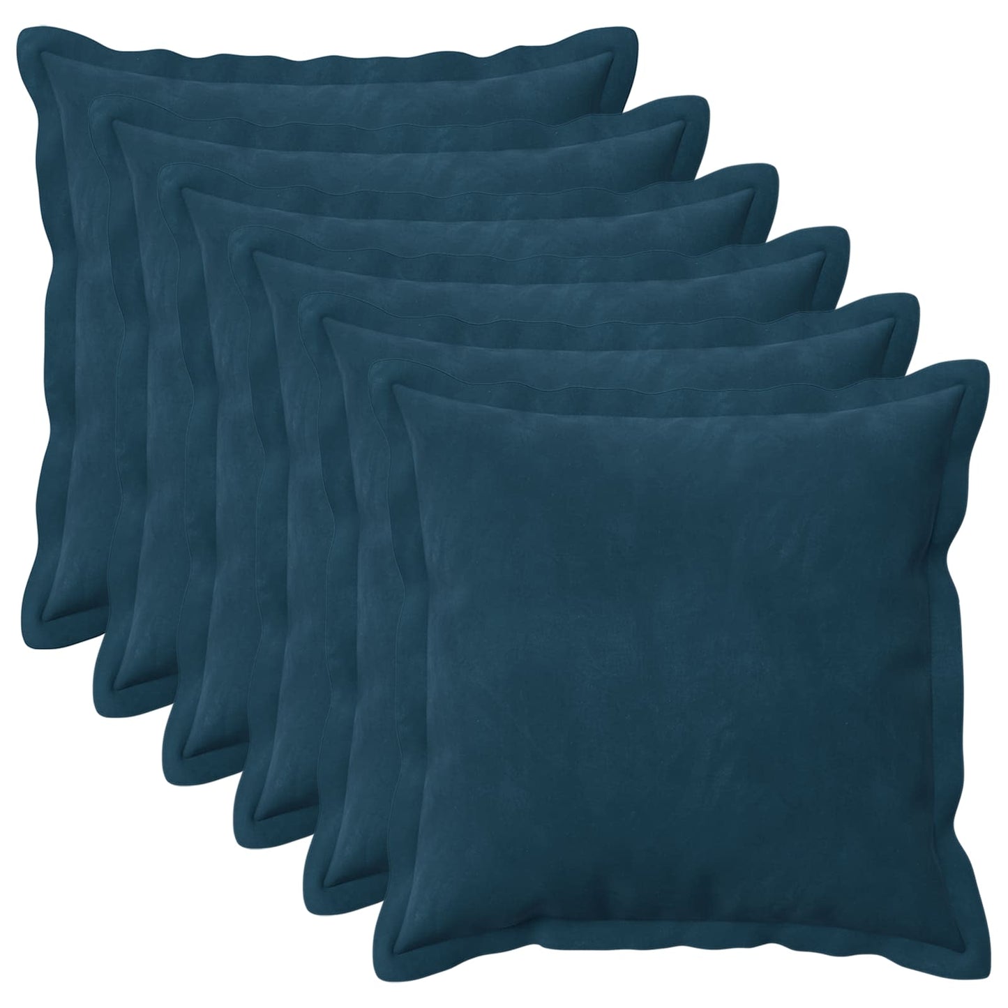 Cushion Cover 6 pcs HOUTEN Blue 45 x 45 cm Velvet
