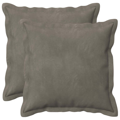 Cushion Cover 2 pcs HOUTEN Light Grey 45 x 45 cm Velvet