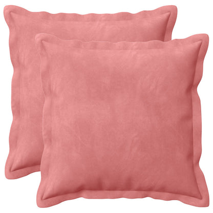 Cushion Cover 2 pcs HOUTEN Pink 45 x 45 cm Velvet