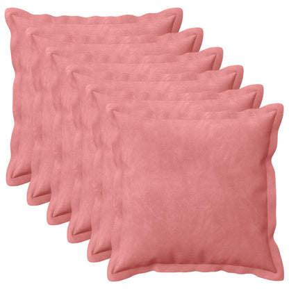 Cushion Cover 6 pcs HOUTEN Pink 45 x 45 cm Velvet
