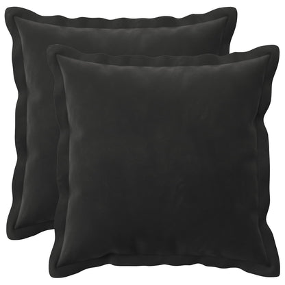 Cushion Cover 2 pcs HOUTEN Black 45 x 45 cm Velvet