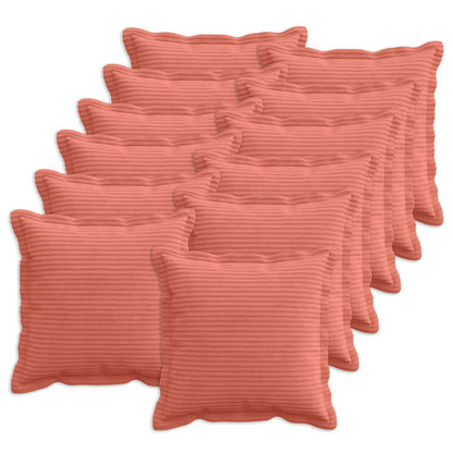 Cushion Cover 12 pcs HOUTEN Red Orange 45 x 45 cm Corduroy