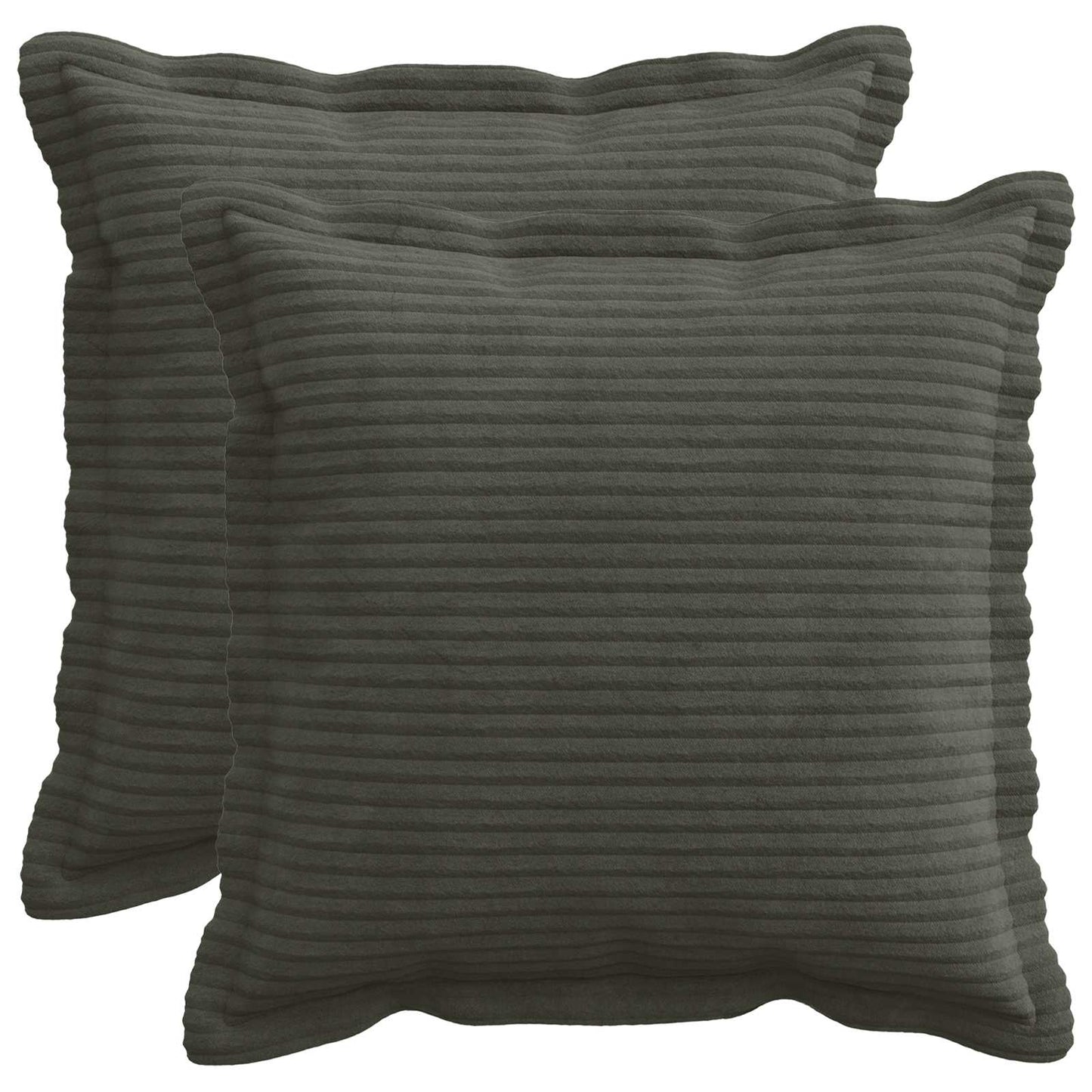 Cushion Cover 2 pcs HOUTEN Anthracite 45 x 45 cm Corduroy
