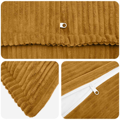 Cushion Cover 2 pcs HOUTEN Yellow 45 x 45 cm Corduroy